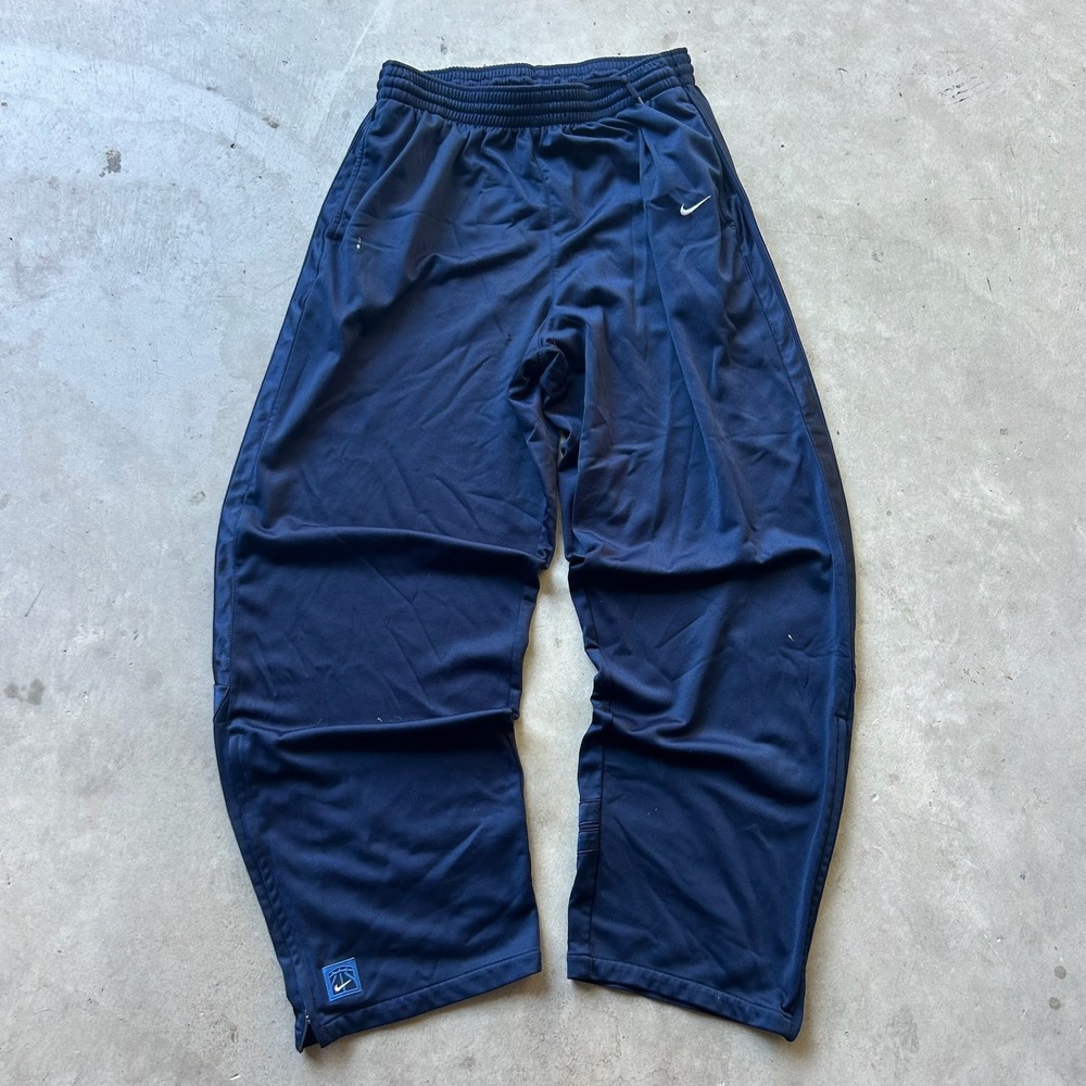 Vintage Nike Basketball Warm Up Pants Navy Blue Mens Large Embroidered Logo